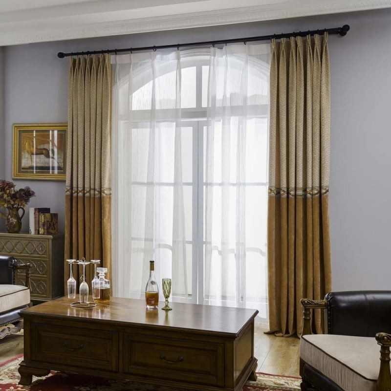 Cortina Moderna De Chenilla, Hecha A Medida, Con Empalme Simple, Tela Jacquard Para Sala De Estar Y Dormitorio.