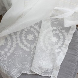 Cortina Transparente Transpirable Hecha A Medida Cortina Blanca Combina Con Todo Bordado Sala De Estar