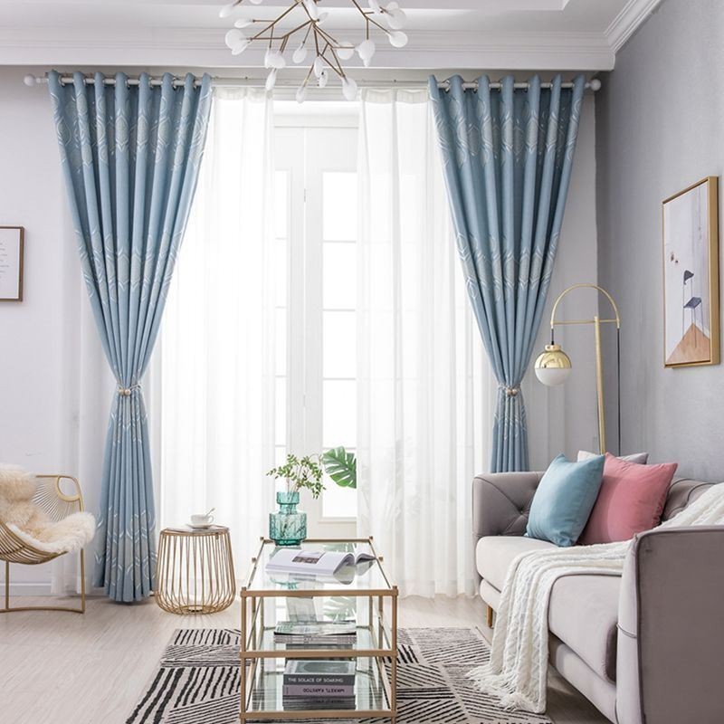 Cortina Opaca Moderna Hecha A Medida, Cortina Jacquard Para Sala De Estar Y Dormitorio