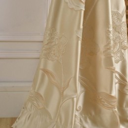 Cortina Opaca De Lujo Europea Max, Hecha A Medida, Con Diseño De Peonías Para Dormitorio.