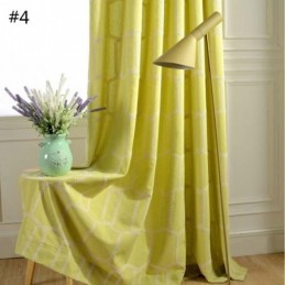 Cortina Semiopaca Abstracta Hecha A Medida Con Bordado De Panal Para Sala De Estar