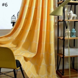 Cortina Semiopaca Abstracta Hecha A Medida Con Bordado De Panal Para Sala De Estar