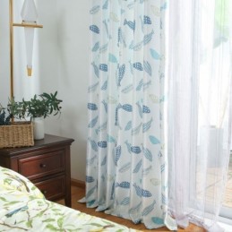 Cortina Semiopaca Hecha A Medida Con Estampado De Peces Para Habitación Infantil.