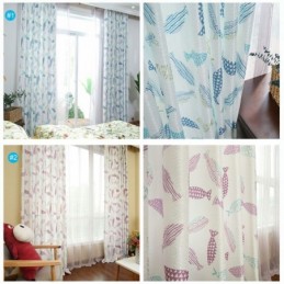 Cortina Semiopaca Hecha A Medida Con Estampado De Peces Para Habitación Infantil.