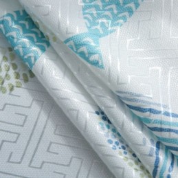 Cortina Semiopaca Hecha A Medida Con Estampado De Peces Para Habitación Infantil.