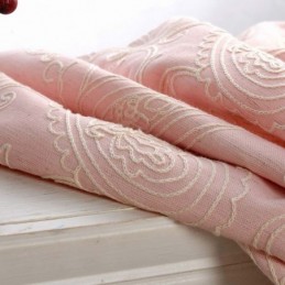 Cortina Semiopaca Vintage Hecha A Medida, Cortina Bordada De Lujo Para Sala De Estar