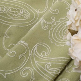 Cortina Semiopaca Vintage Hecha A Medida, Cortina Bordada De Lujo Para Sala De Estar