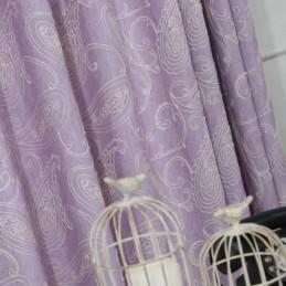 Cortina Semiopaca Vintage Hecha A Medida, Cortina Bordada De Lujo Para Sala De Estar