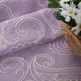 Cortina Semiopaca Vintage Hecha A Medida, Cortina Bordada De Lujo Para Sala De Estar