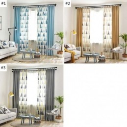 Cortina Nórdica Semiopaca Hecha A Medida, Cortina Triangular Estampada Para Sala De Estar