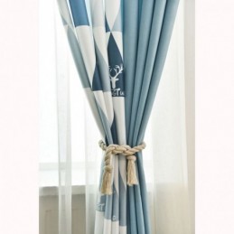 Cortina Nórdica Semiopaca Hecha A Medida, Cortina Triangular Estampada Para Sala De Estar