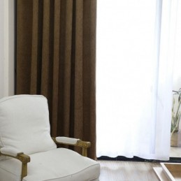 Cortinas Opacas De Lujo Color Marrón Para Sala De Estar Y Dormitorio