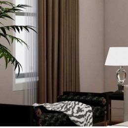 Cortina De Color Café Oscuro Liso, Hecha A Medida, Moderna, De Seda Sintética, Para Sala De Estar, Dormitorio, Tela Opaca.