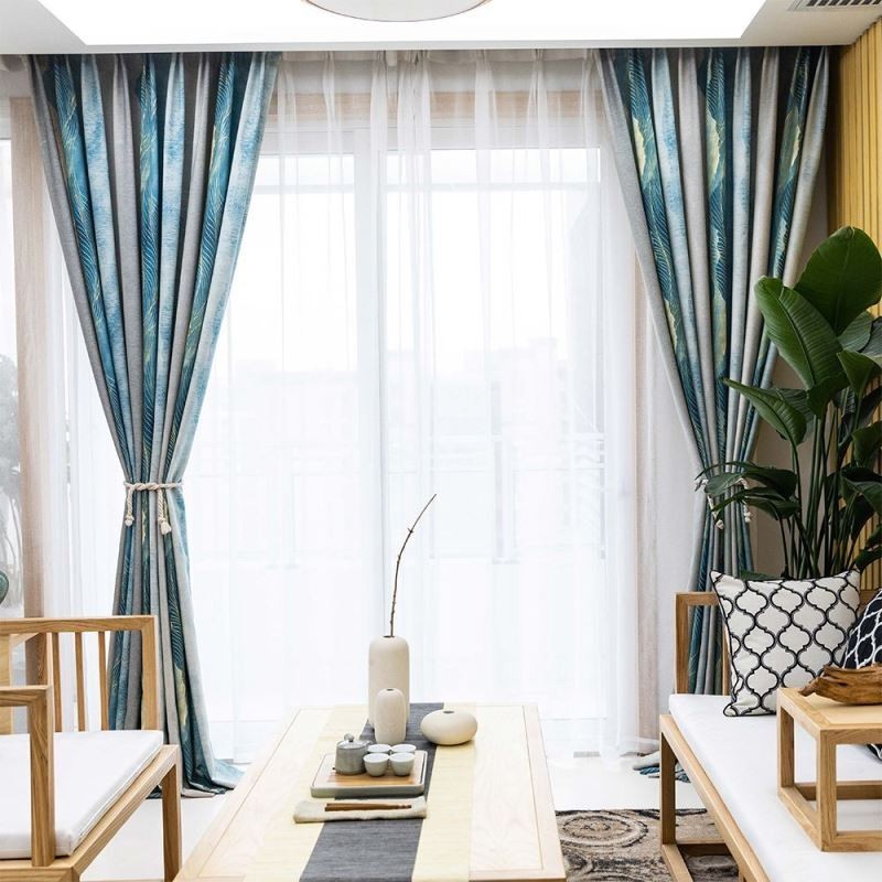 Cortina Opaca Moderna Max Hecha A Medida, Cortina Gruesa Con Estampado De Tinta Para Dormitorio