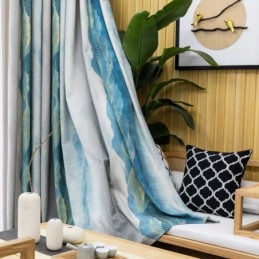 Cortina Opaca Moderna Max Hecha A Medida, Cortina Gruesa Con Estampado De Tinta Para Dormitorio