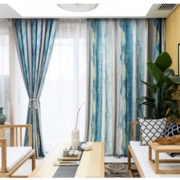 Cortina Opaca Moderna Max Hecha A Medida, Cortina Gruesa Con Estampado De Tinta Para Dormitorio