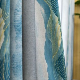 Cortina Opaca Moderna Max Hecha A Medida, Cortina Gruesa Con Estampado De Tinta Para Dormitorio