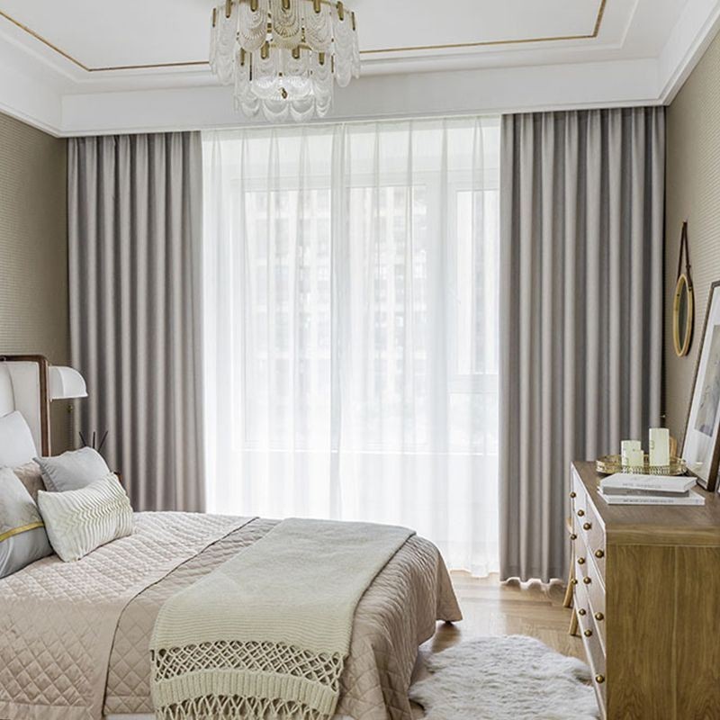 Cortinas Opacas Lisas Para Sala De Estar Y Dormitorio