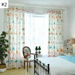 Cortina Semiopaca Moderna Hecha A Medida Con Estampado De Animales Para Habitación Infantil