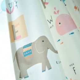 Cortina Semiopaca Moderna Hecha A Medida Con Estampado De Animales Para Habitación Infantil