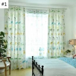Cortina Semiopaca Moderna Hecha A Medida Con Estampado De Animales Para Habitación Infantil