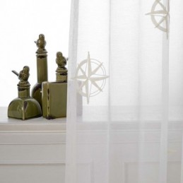 Cortina Transparente Moderna Hecha A Medida, Transpirable, Con Bordado De Estrellas Para Sala De Estar.