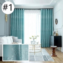 Cortinas De Satén Jacquard Con Estampado De Árboles De Estilo Nórdico Para Sala De Estar Y Dormitorio