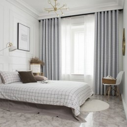 Cortina Opaca A Cuadros,...