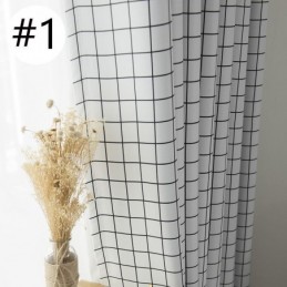 Cortina Opaca A Cuadros, Hecha A Medida, Con Diseño Geométrico Para Dormitorio Y Sala De Estar.