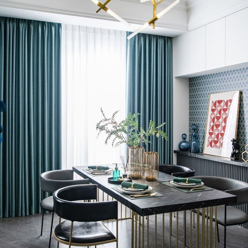 Cortinas Opacas Modernas De Color Sólido, Hechas A Medida, Para Sala De Estar.