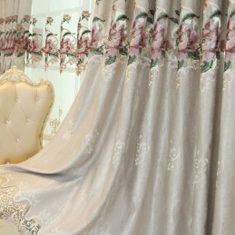 Cortina Para El Hogar Hecha A Medida Cortina Estilo Europeo Con Bordado Floral