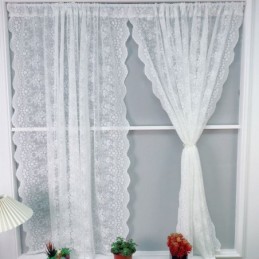 Cortinas De Encaje Blanco Transparentes Para Sala De Estar