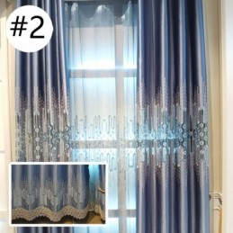 Paneles Insonorizados De Lujo De Estilo Nórdico Con Cortinas Bordadas Con Encaje Para Sala De Estar