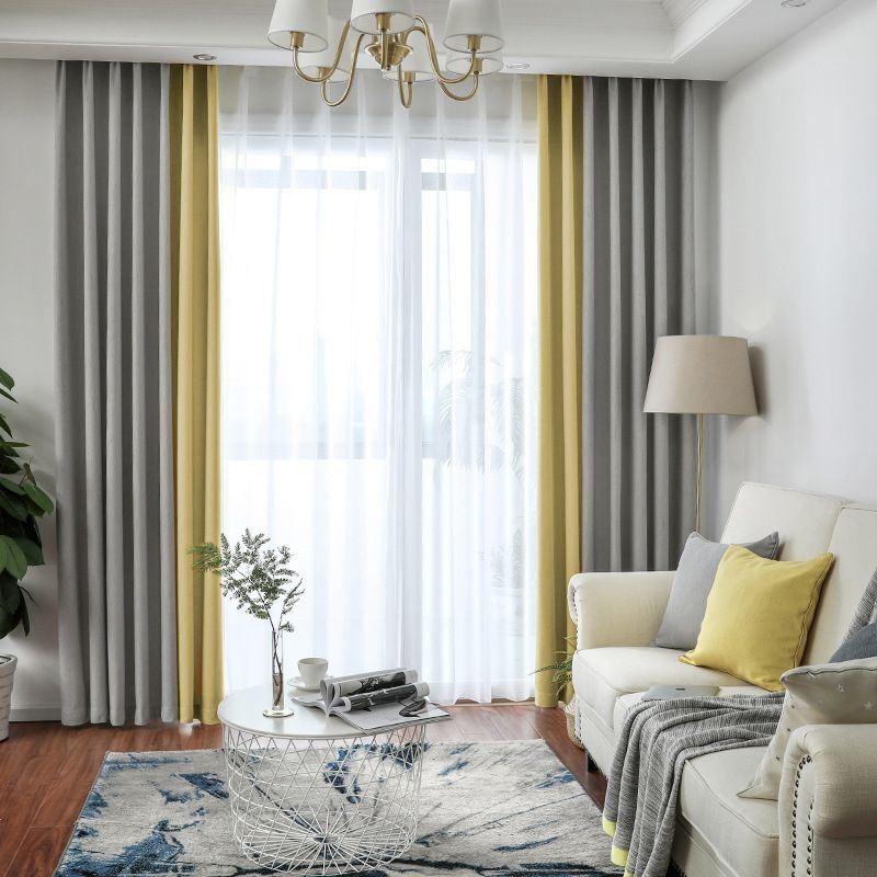 Cortina Opaca Nórdica De Color Sólido Con Costuras Gruesas, Hecha A Medida, Para Sala De Estar Y Dormitorio