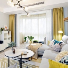 Cortina Opaca Nórdica De Color Sólido Con Costuras Gruesas, Hecha A Medida, Para Sala De Estar Y Dormitorio