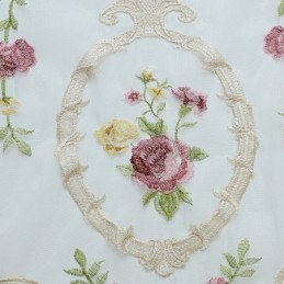 Cortina De Tul Bordada Europea, Hecha A Medida, Con Diseño Floral, Para Sala De Estar.