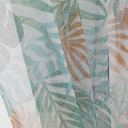 Cortina Con Estampado De Hojas, Hecha A Medida, De Tul Transparente Para Sala De Estar Y Dormitorio.