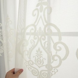 Cortinas Transparentes Bordadas Europeas De Voile Para Sala De Estar